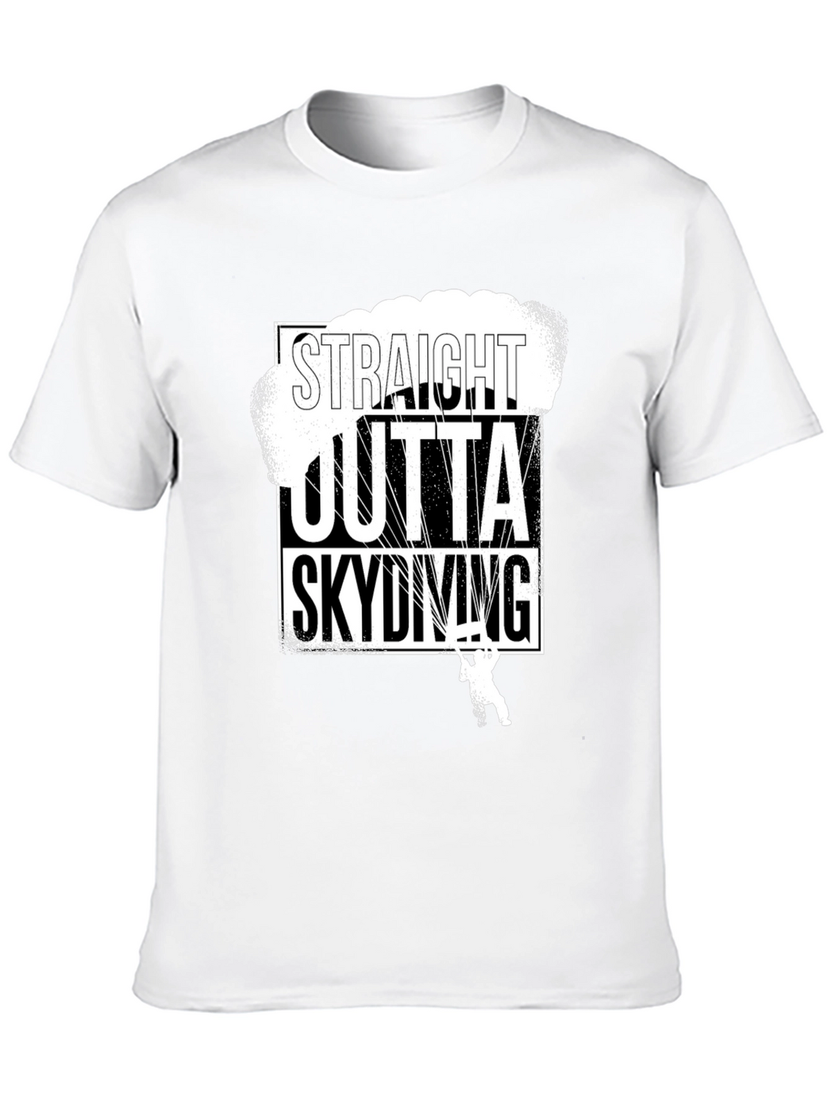 Straight Outta Skydiving Black T-Shirt