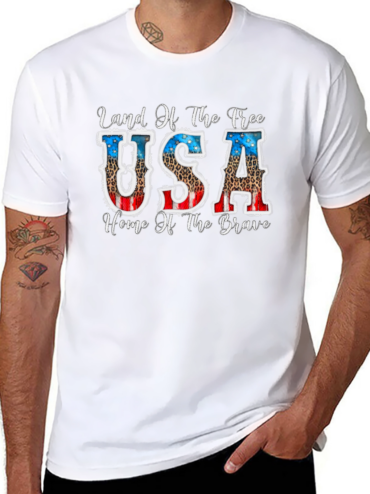 Land of the Free Patriotic USA Graphic T-Shirt