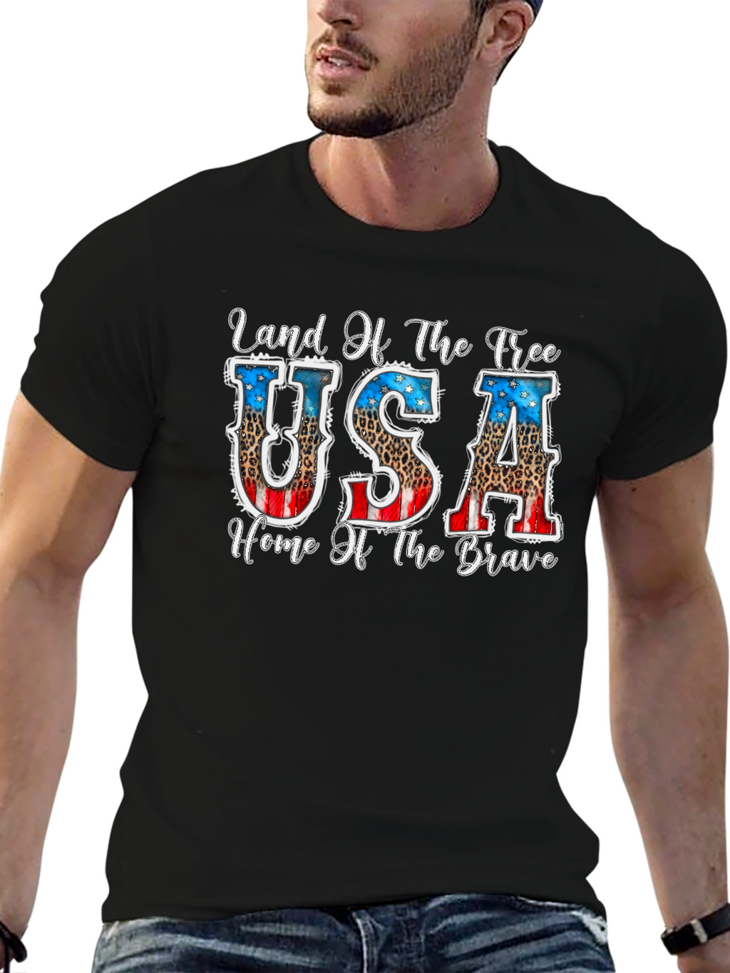 Land of the Free Patriotic USA Graphic T-Shirt