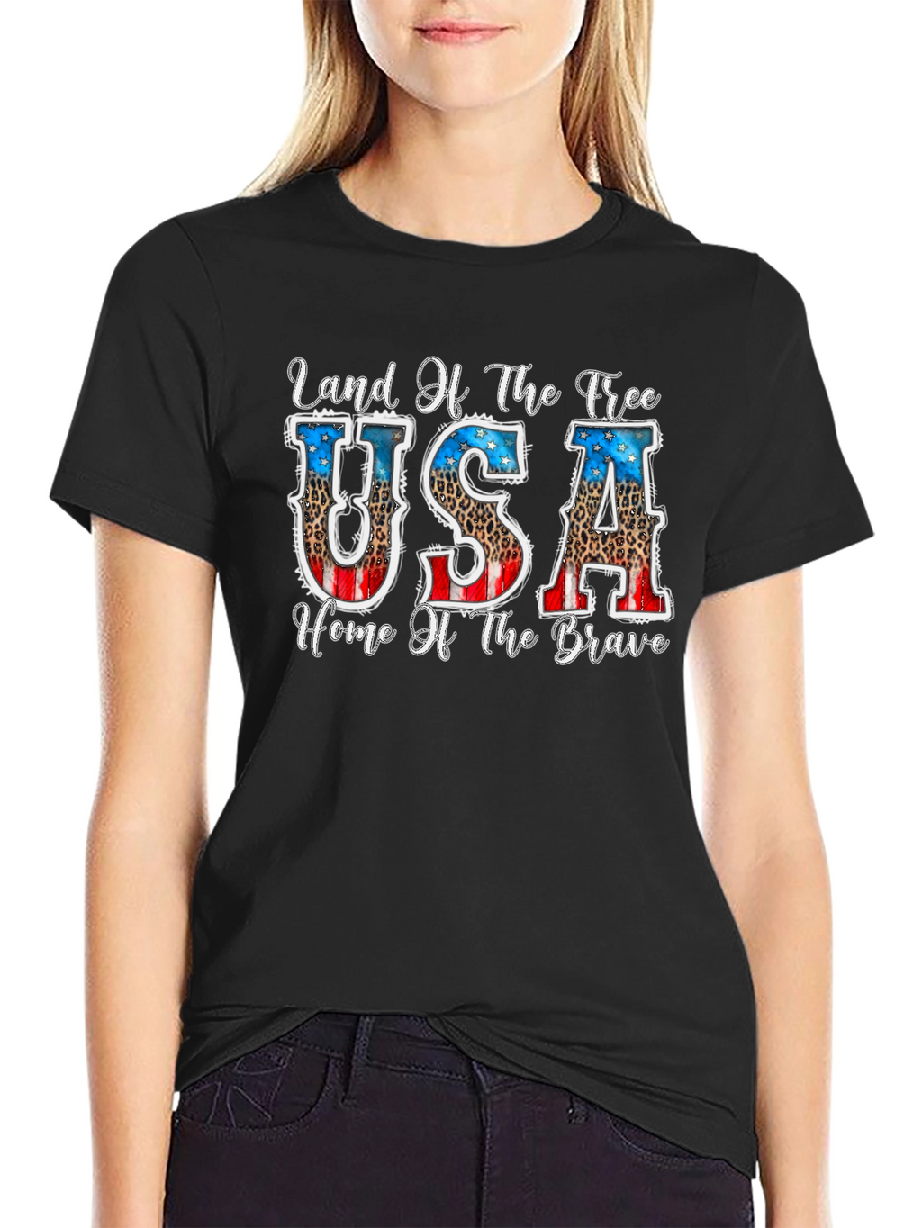 Land of the Free Patriotic USA Graphic T-Shirt
