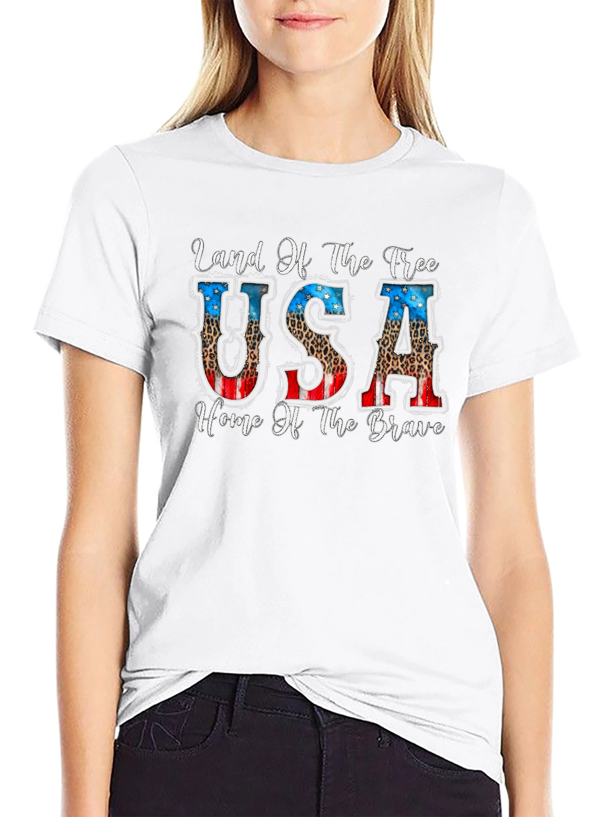 Land of the Free Patriotic USA Graphic T-Shirt