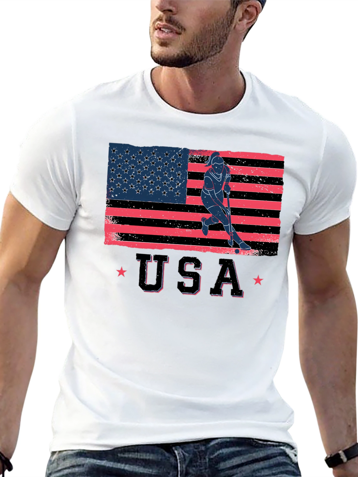 USA Hockey Flag Graphic Tee
