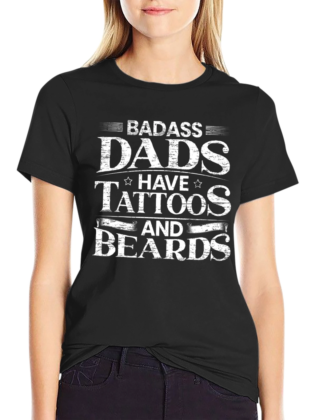 Badass Dads Tattoos Beards Graphic Tee