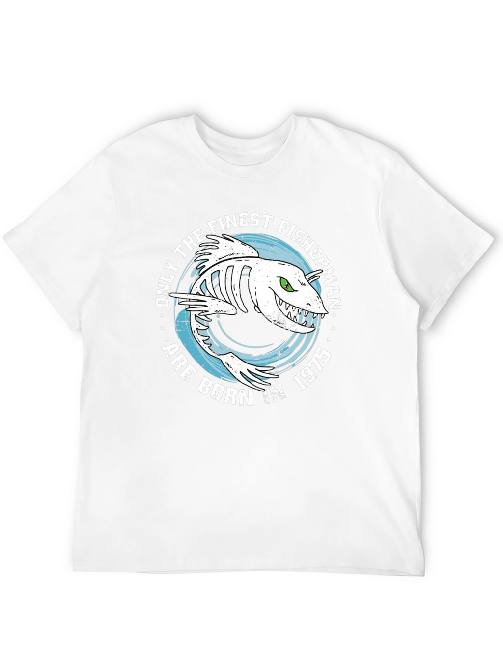 Finest Fisherman Born in 1975 Black T-Shirt
