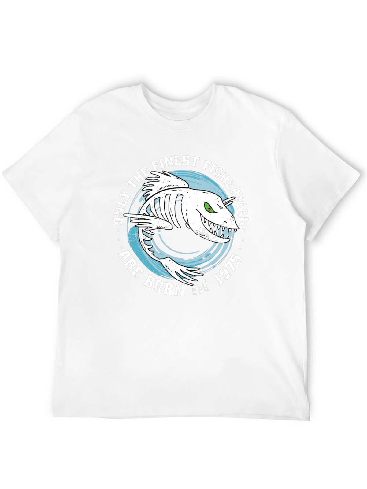 Finest Fisherman Born in 1975 Black T-Shirt