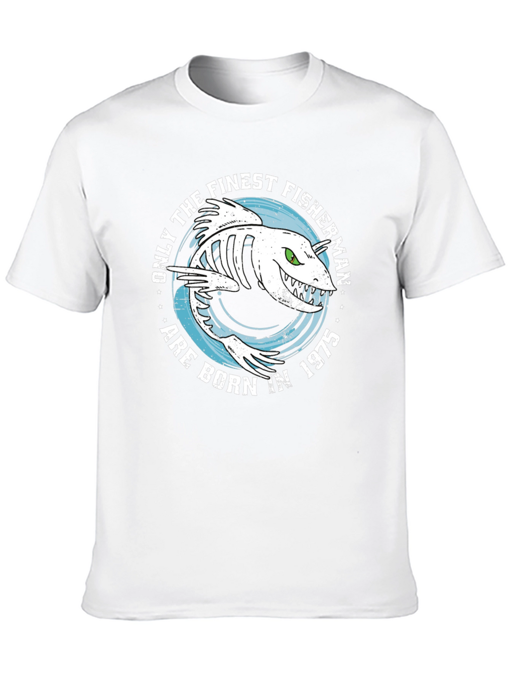 Finest Fisherman Born in 1975 Black T-Shirt