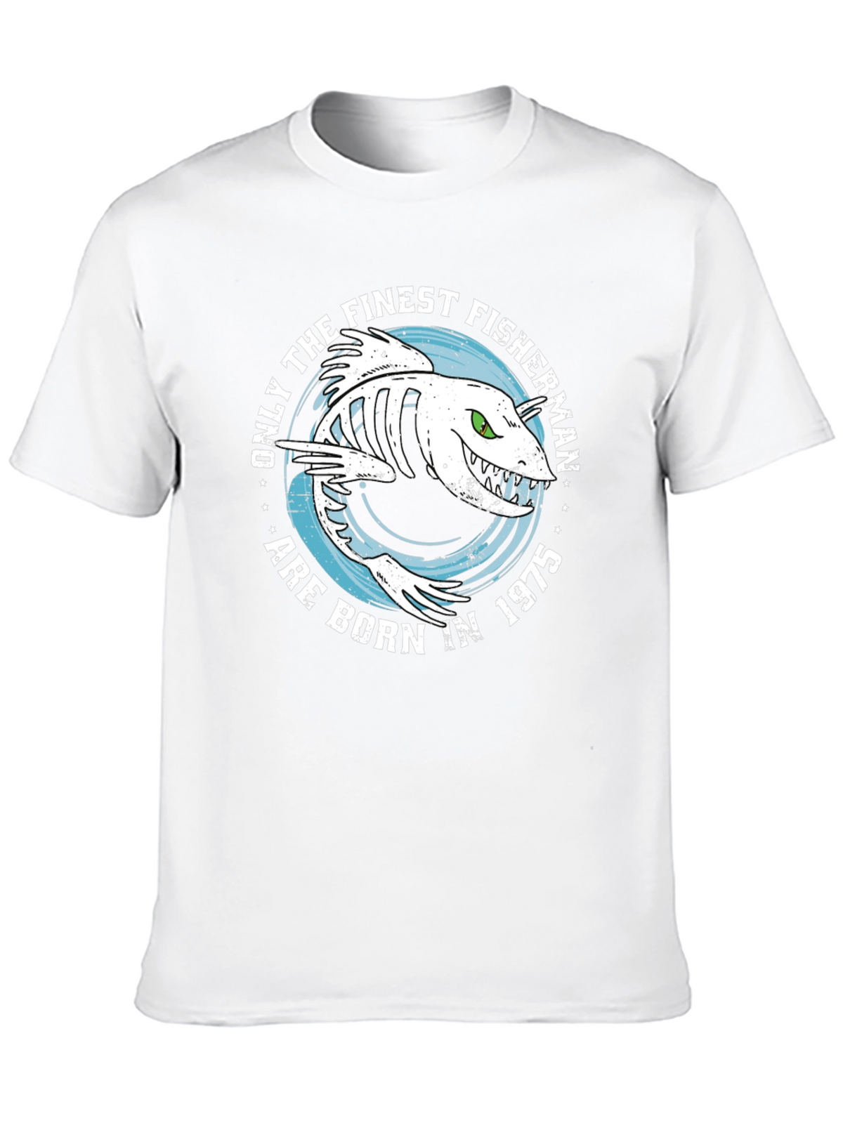 Finest Fisherman Born in 1975 Black T-Shirt