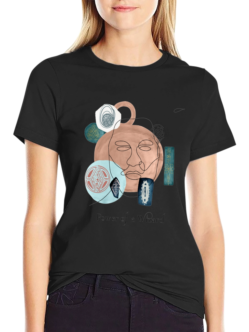 Wizard Art Graphic T-Shirt - Unique Abstract Design