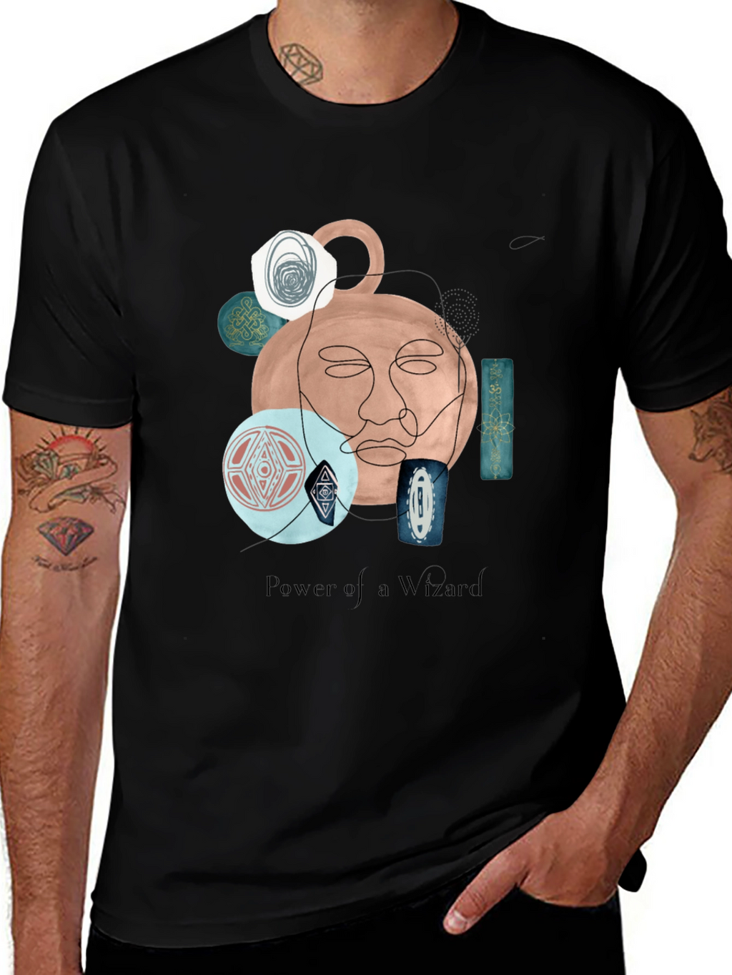 Wizard Art Graphic T-Shirt - Unique Abstract Design