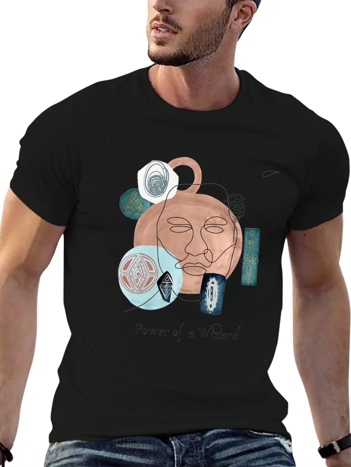 Wizard Art Graphic T-Shirt - Unique Abstract Design