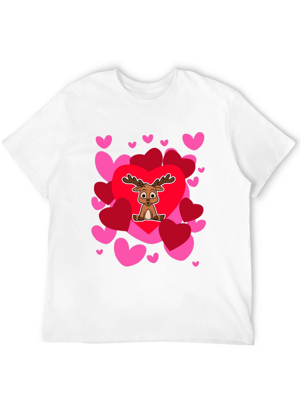 Reindeer Love Heart Valentines Day T-Shirt