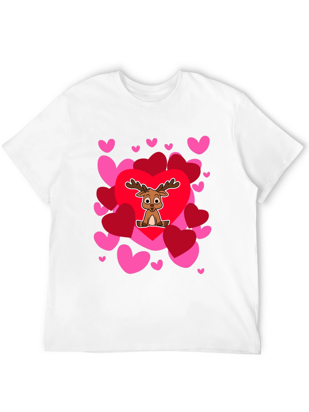 Reindeer Love Heart Valentines Day T-Shirt
