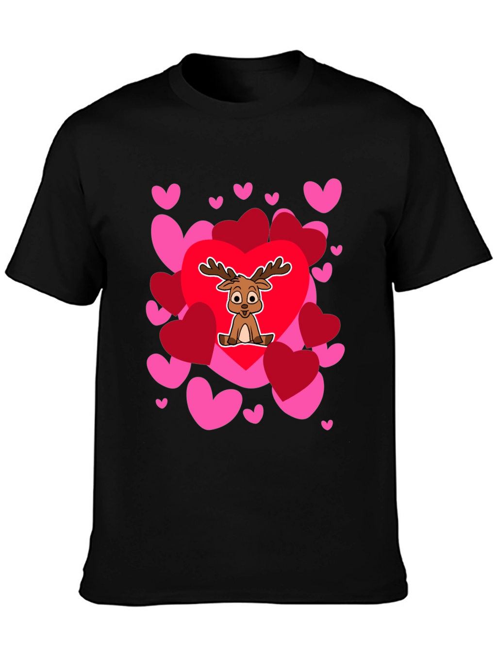 Reindeer Love Heart Valentines Day T-Shirt