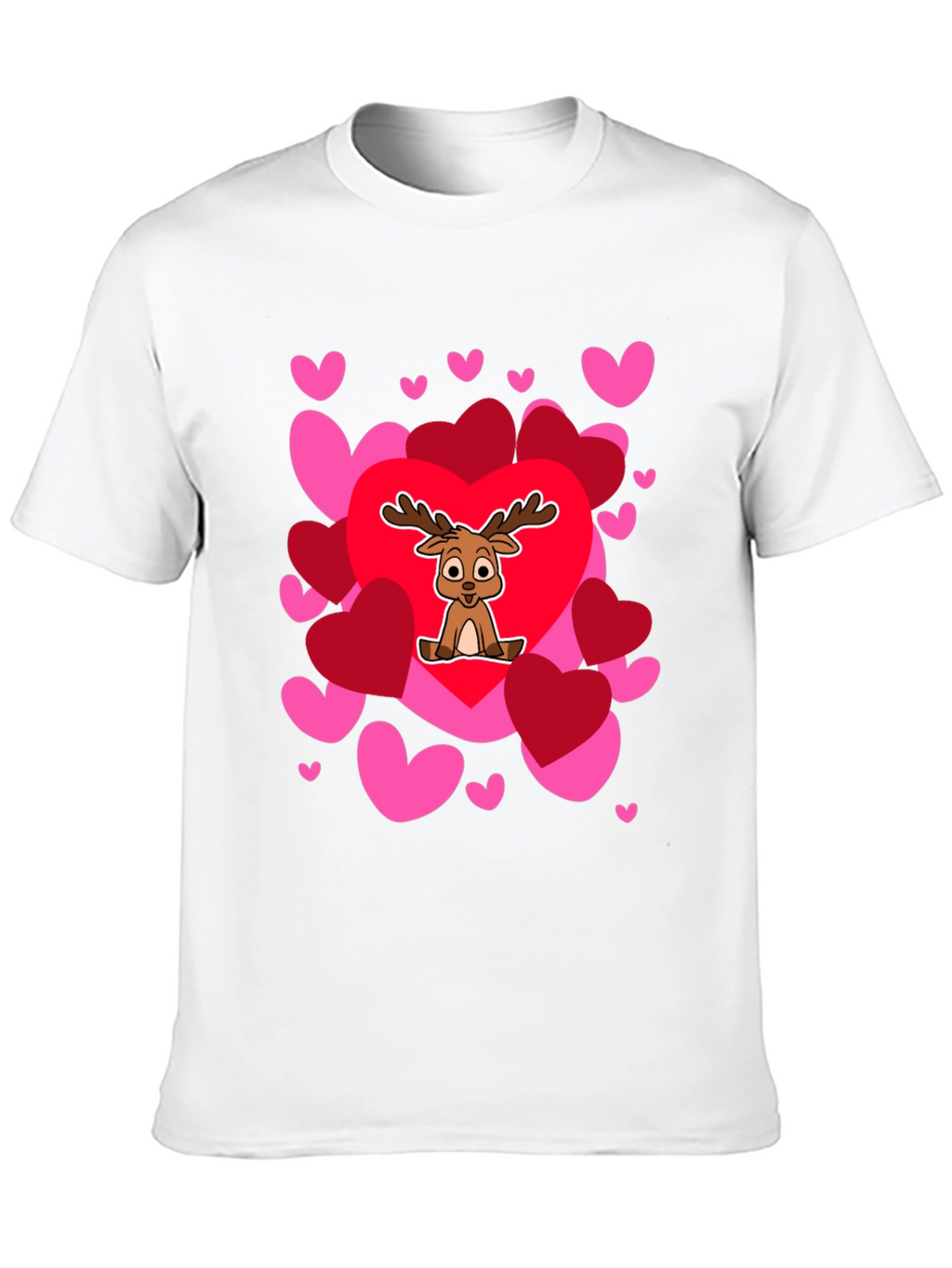 Reindeer Love Heart Valentines Day T-Shirt