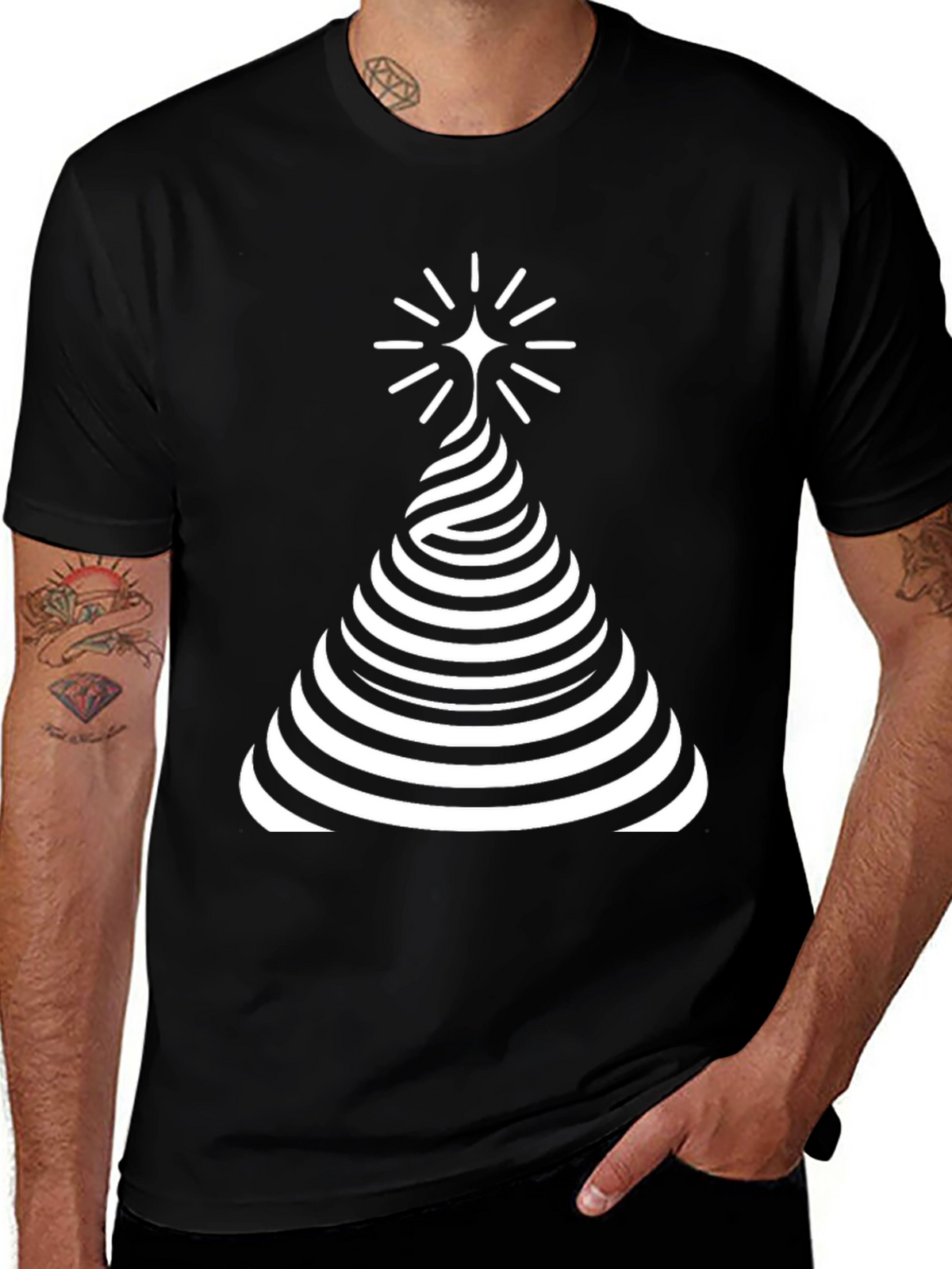 Striped Christmas Tree T-Shirt