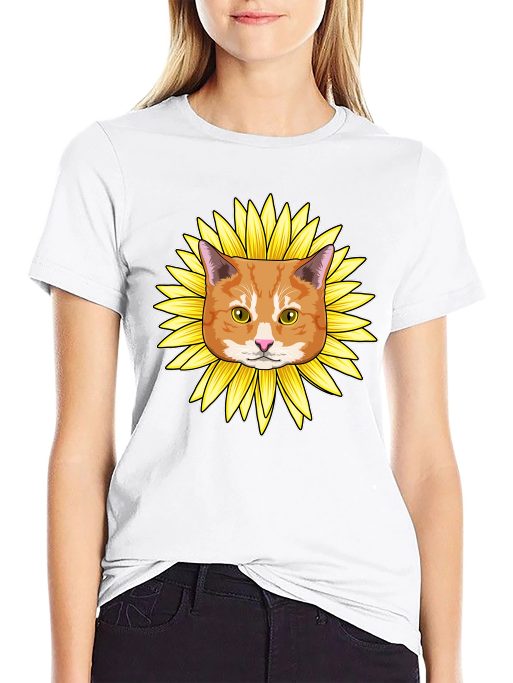 Sunflower Cat Graphic Tee