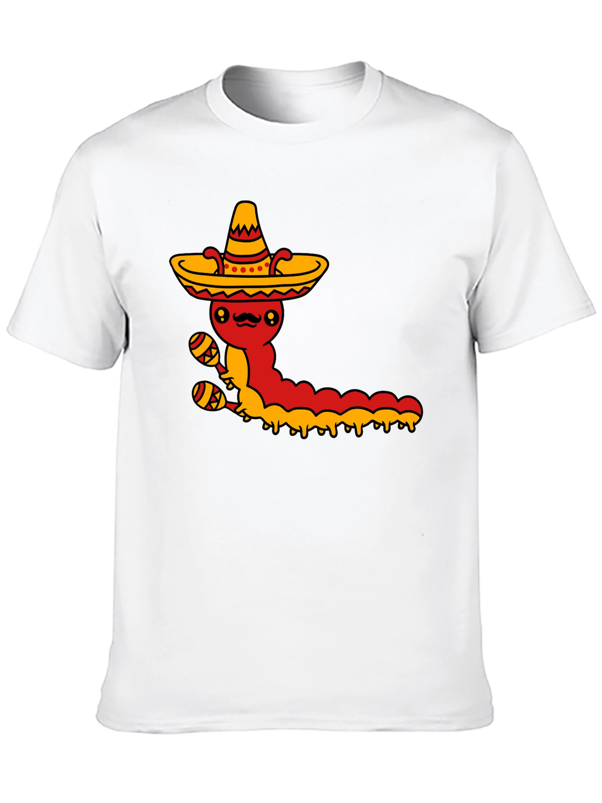Mexican Fiesta T-Shirt - Caterpillar with Sombrero & Maracas