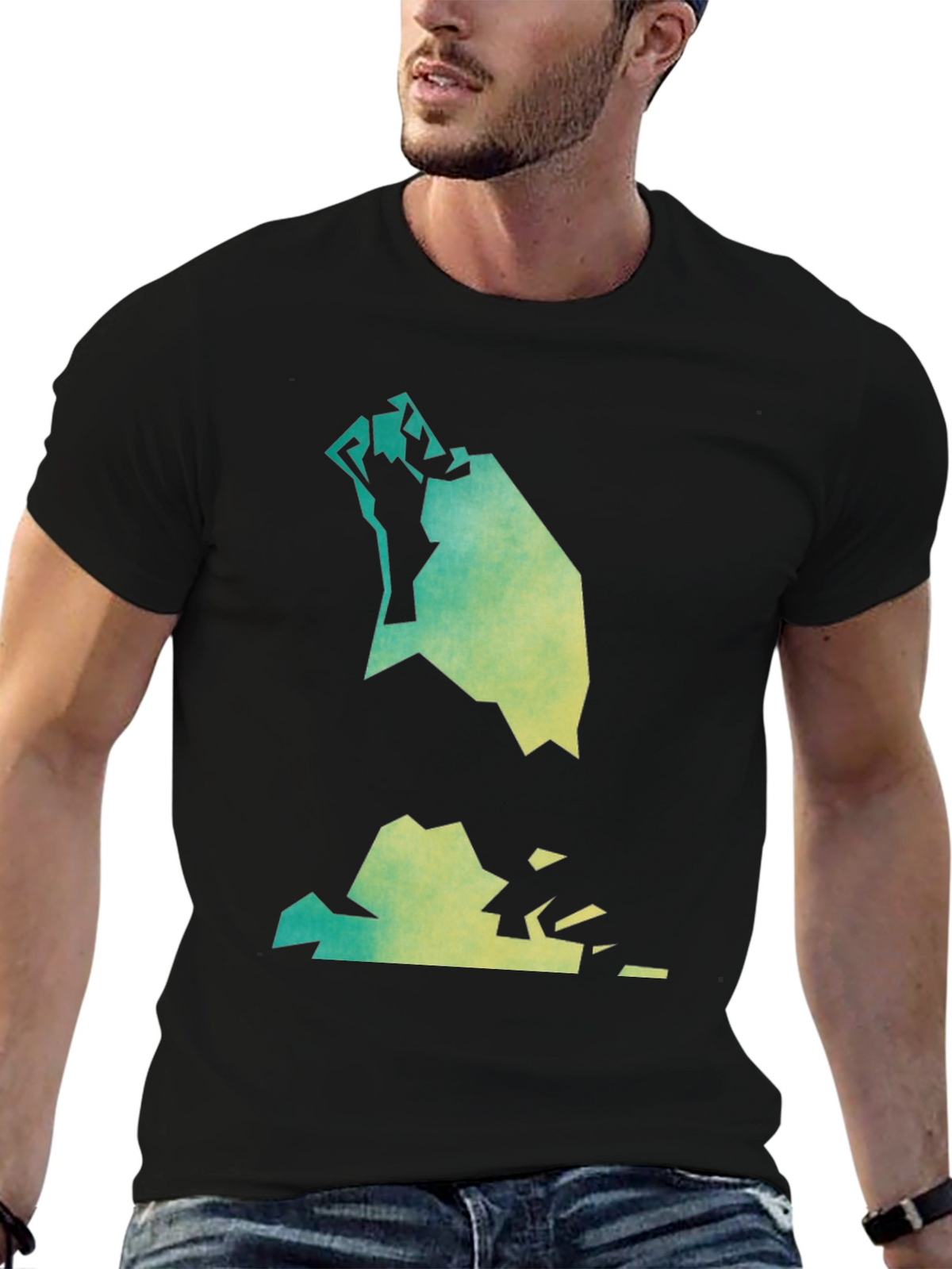 Abstract Graphic Tee - Black