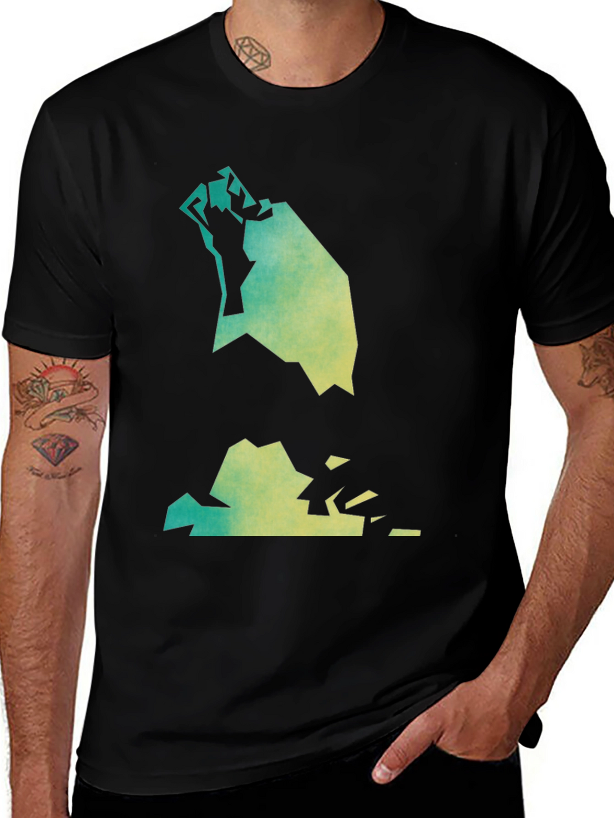 Abstract Graphic Tee - Black