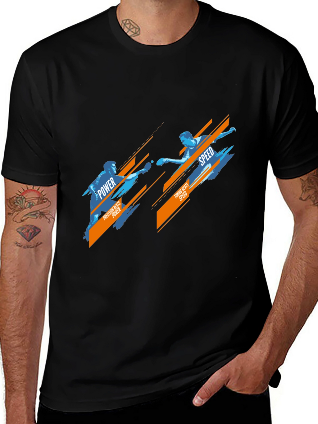 Table Tennis Power vs Speed Graphic T-Shirt