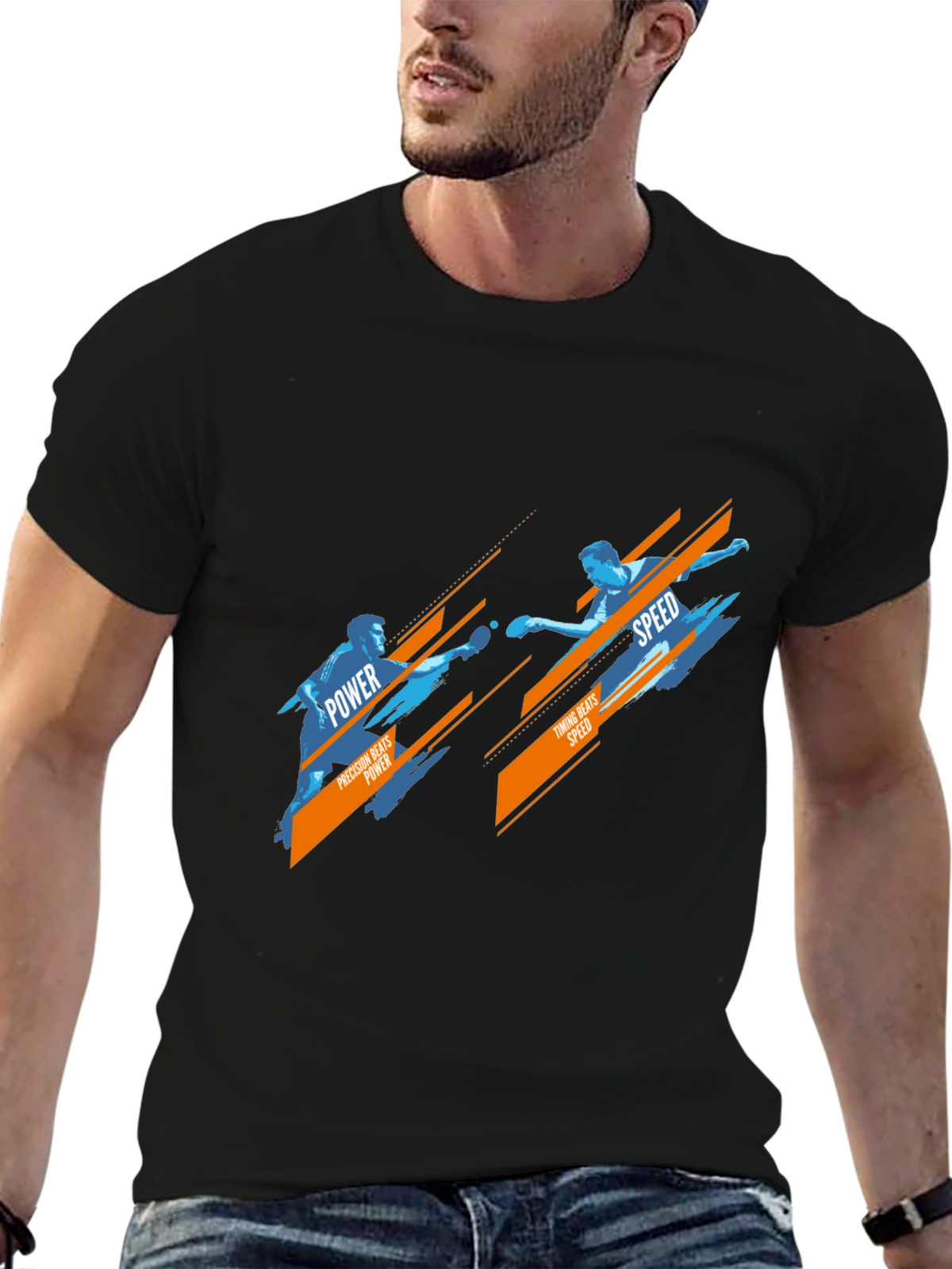 Table Tennis Power vs Speed Graphic T-Shirt