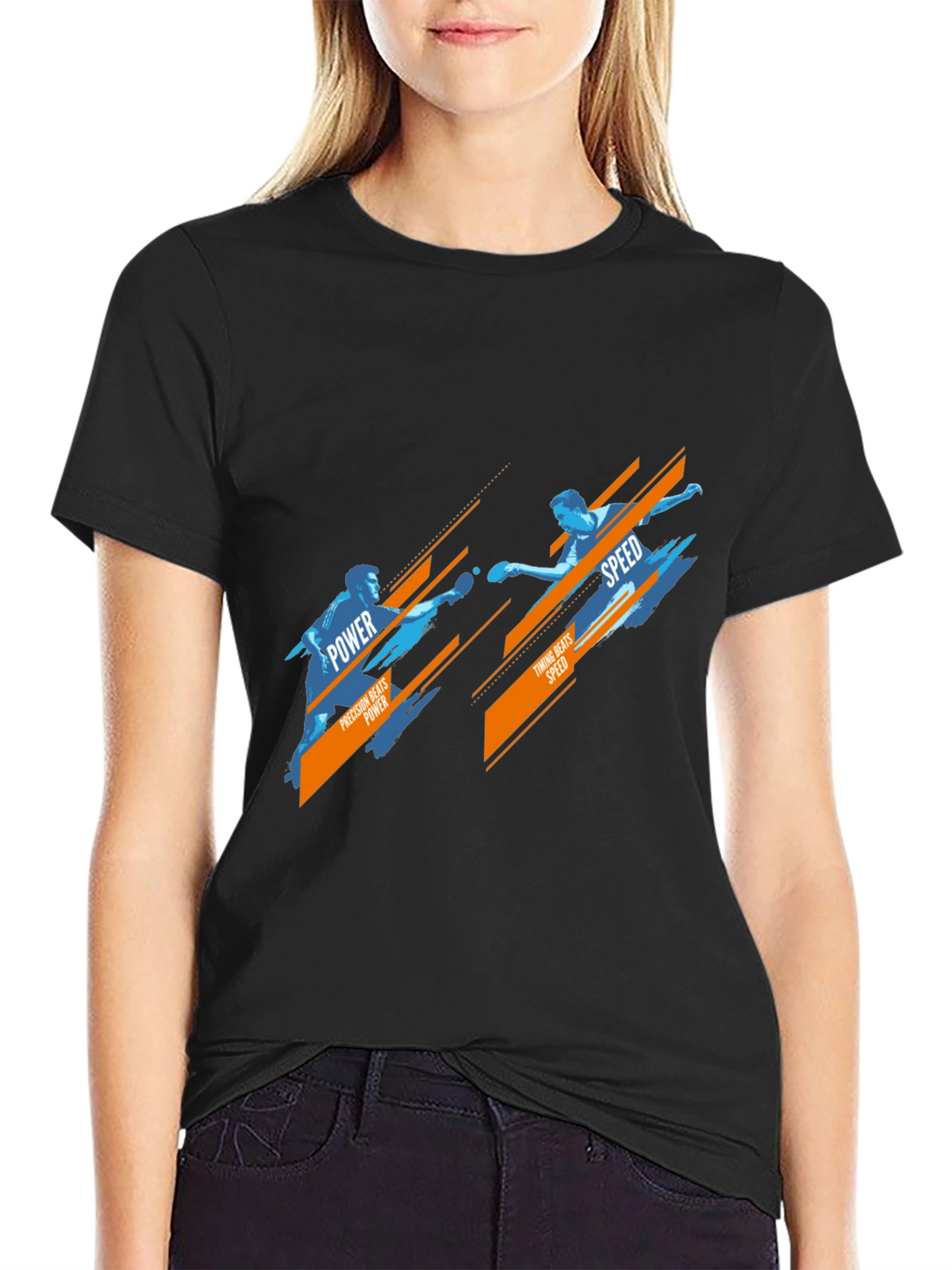 Table Tennis Power vs Speed Graphic T-Shirt