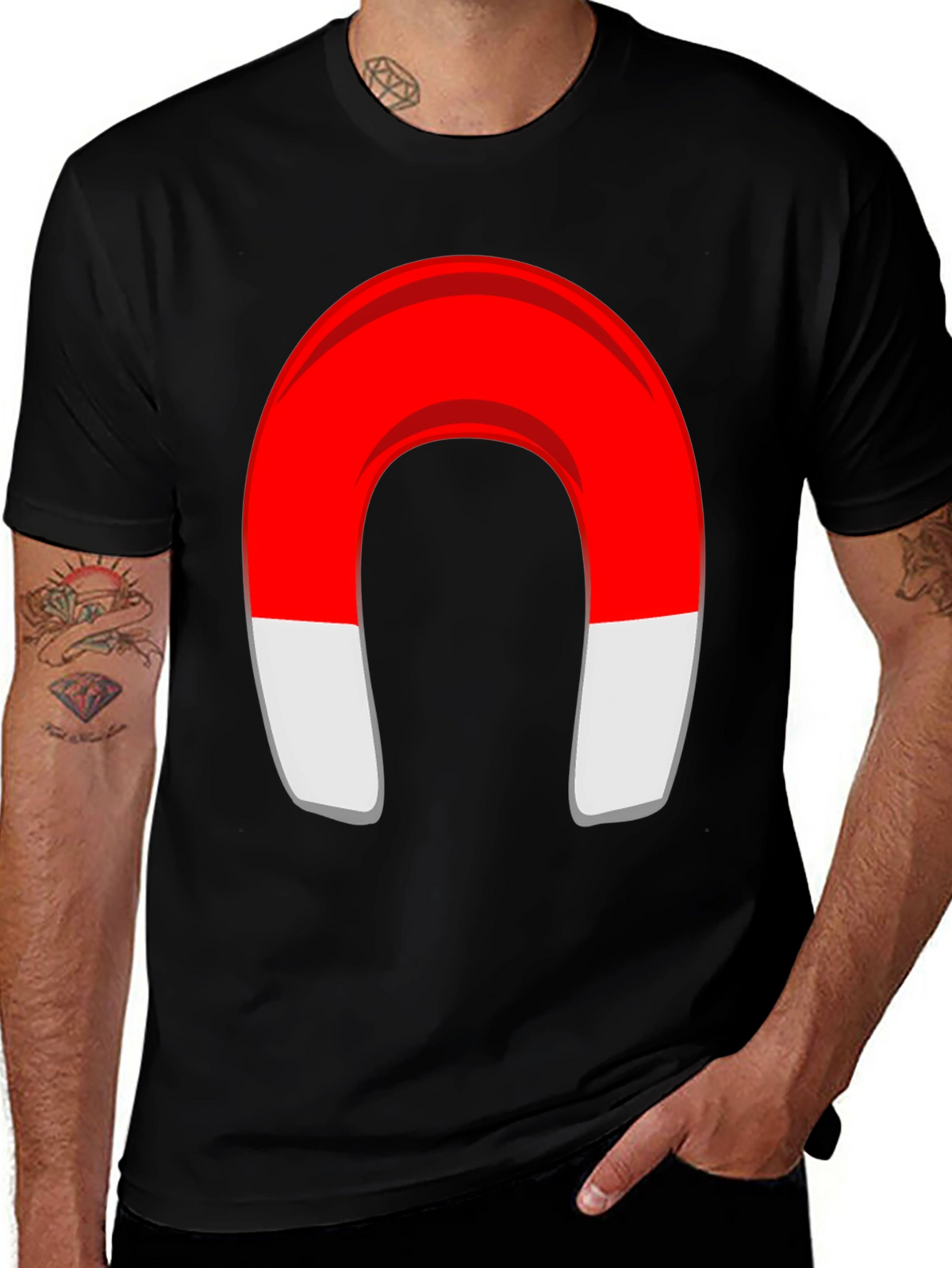 Magnet Graphic T-Shirt - Black Cotton Blend Tee