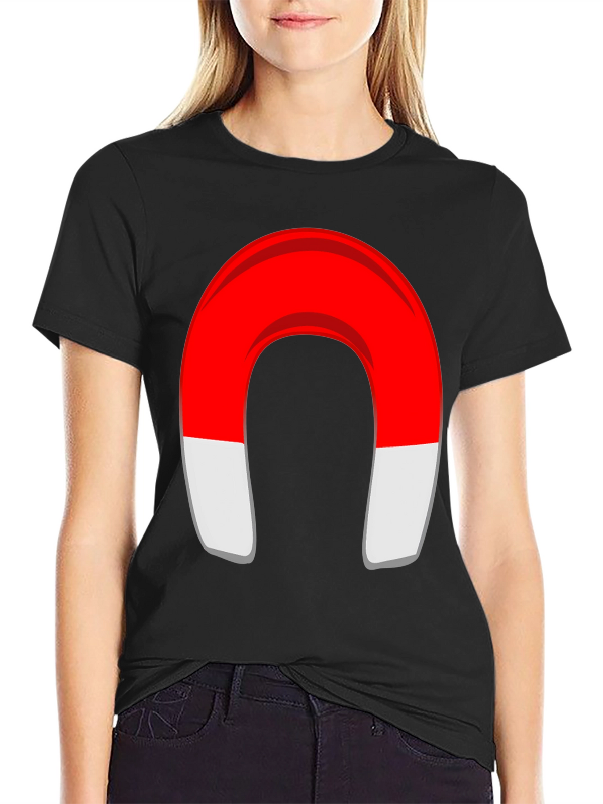 Magnet Graphic T-Shirt - Black Cotton Blend Tee