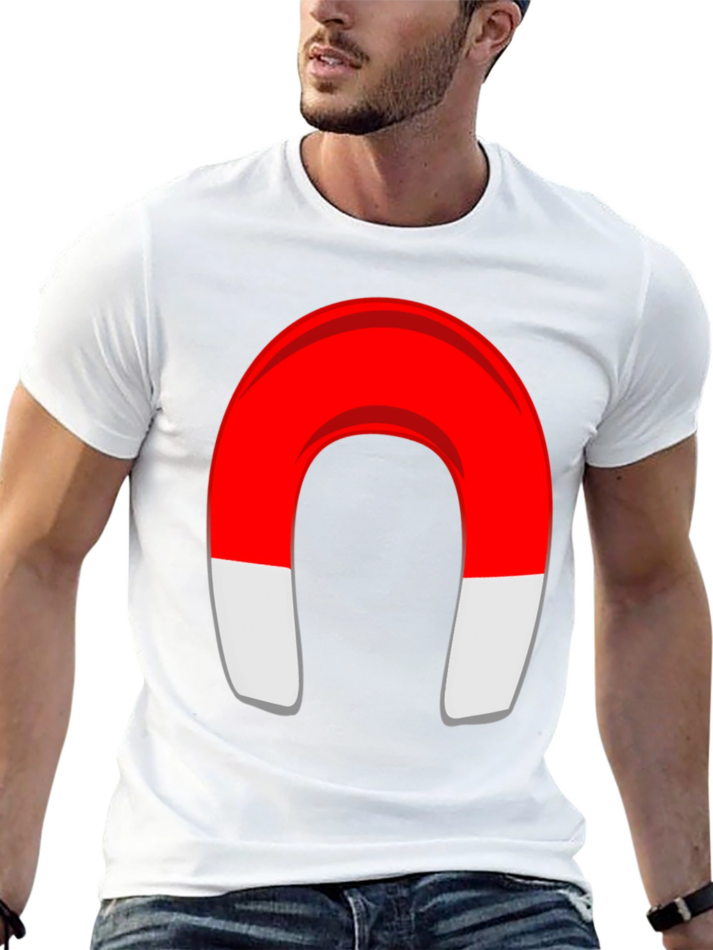 Magnet Graphic T-Shirt - Black Cotton Blend Tee