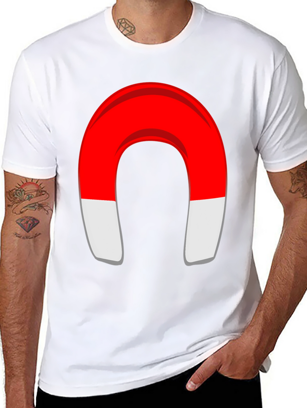 Magnet Graphic T-Shirt - Black Cotton Blend Tee