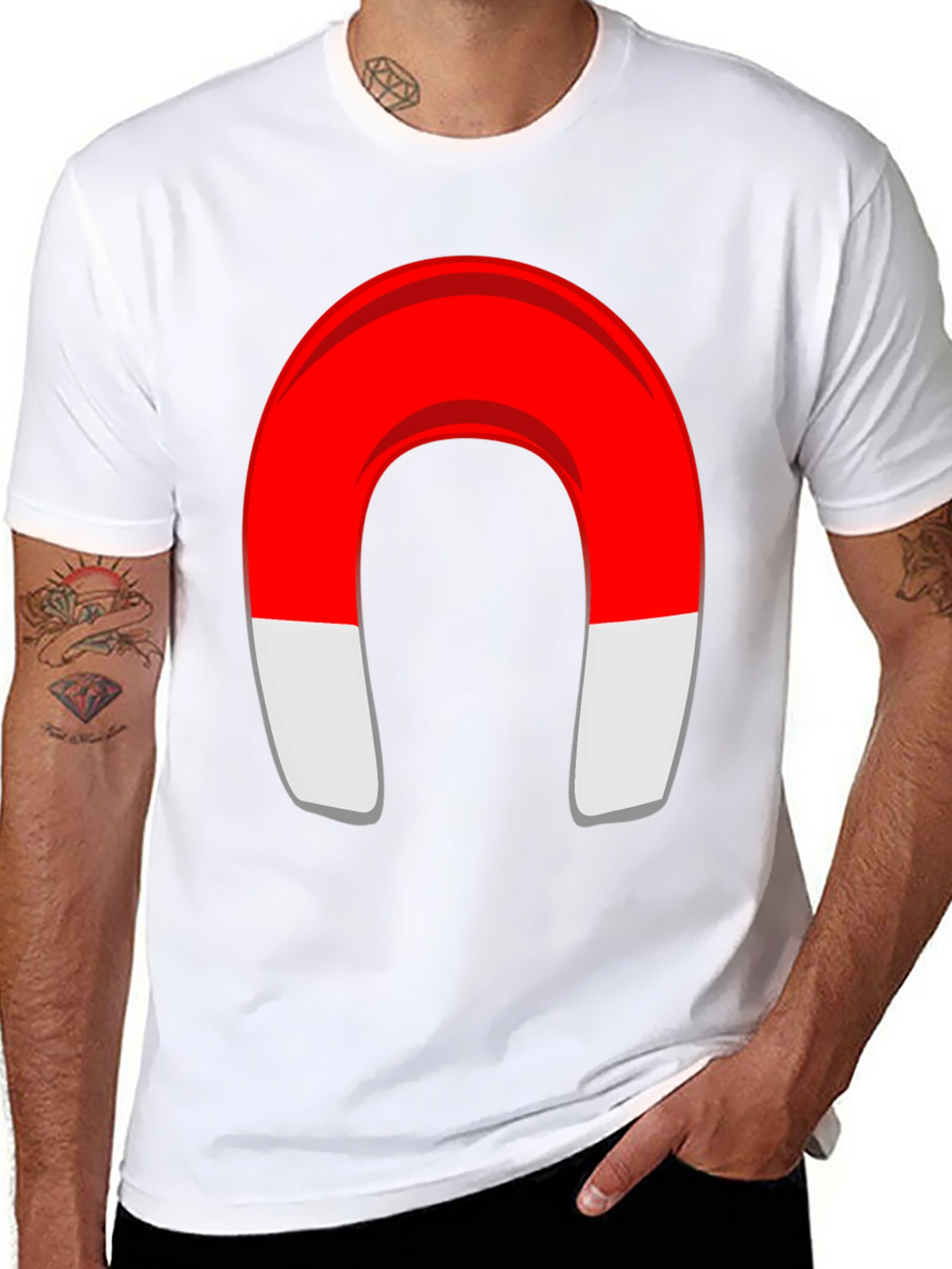 Magnet Graphic T-Shirt - Black Cotton Blend Tee