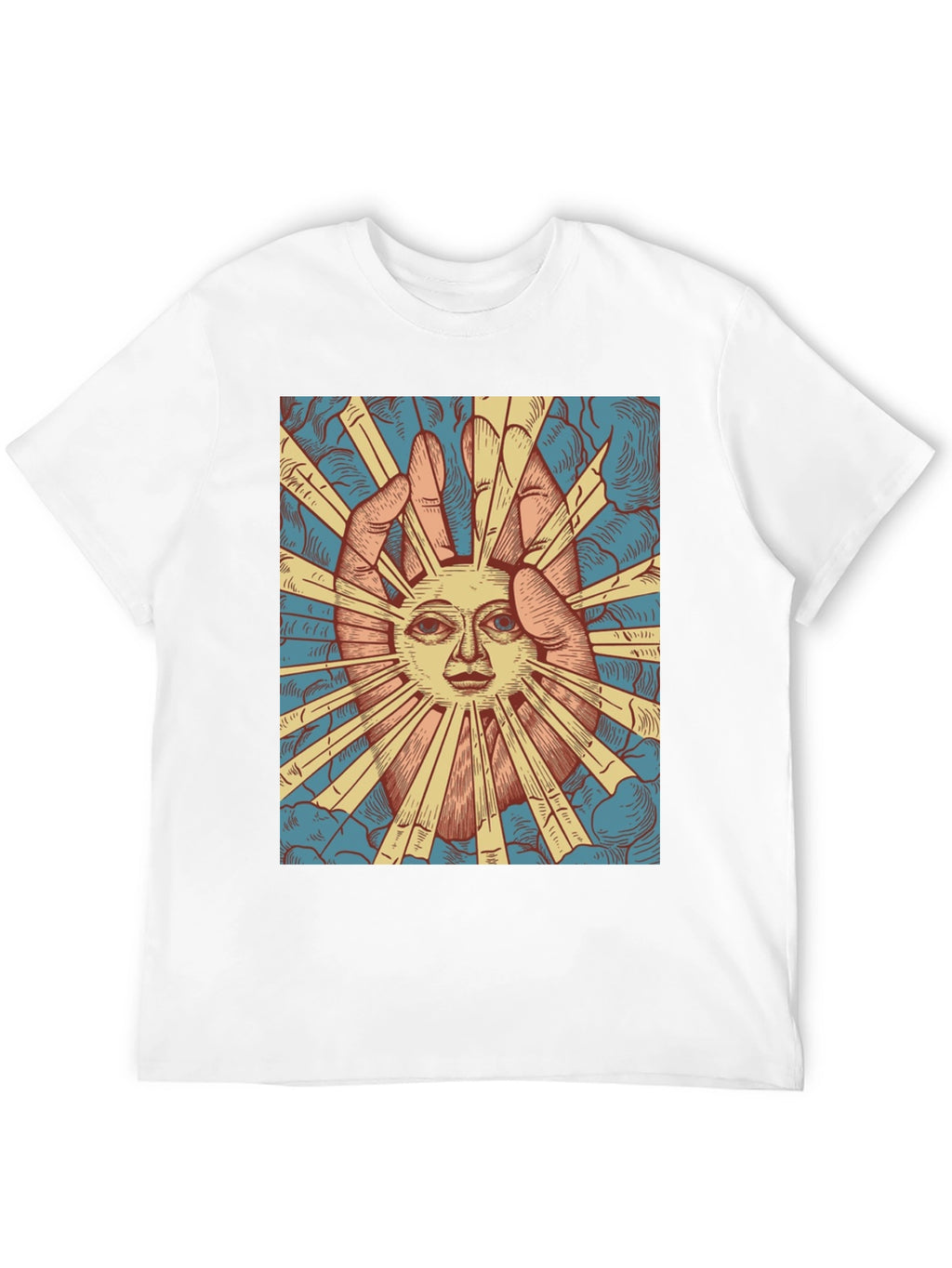 Sun Face Graphic Tee - Unique Design