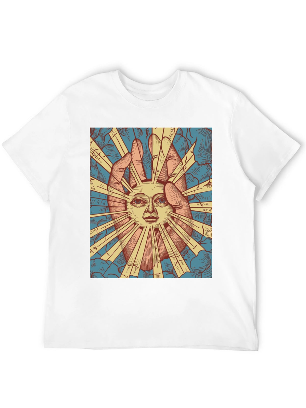 Sun Face Graphic Tee - Unique Design