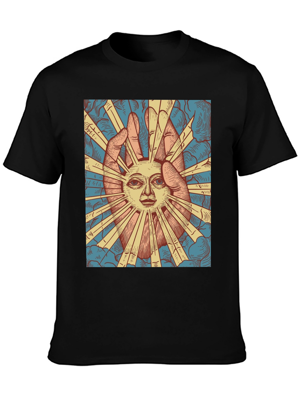 Sun Face Graphic Tee - Unique Design