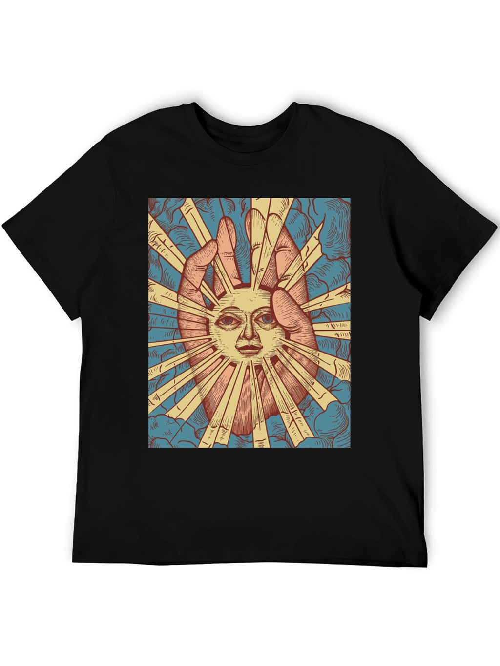 Sun Face Graphic Tee - Unique Design