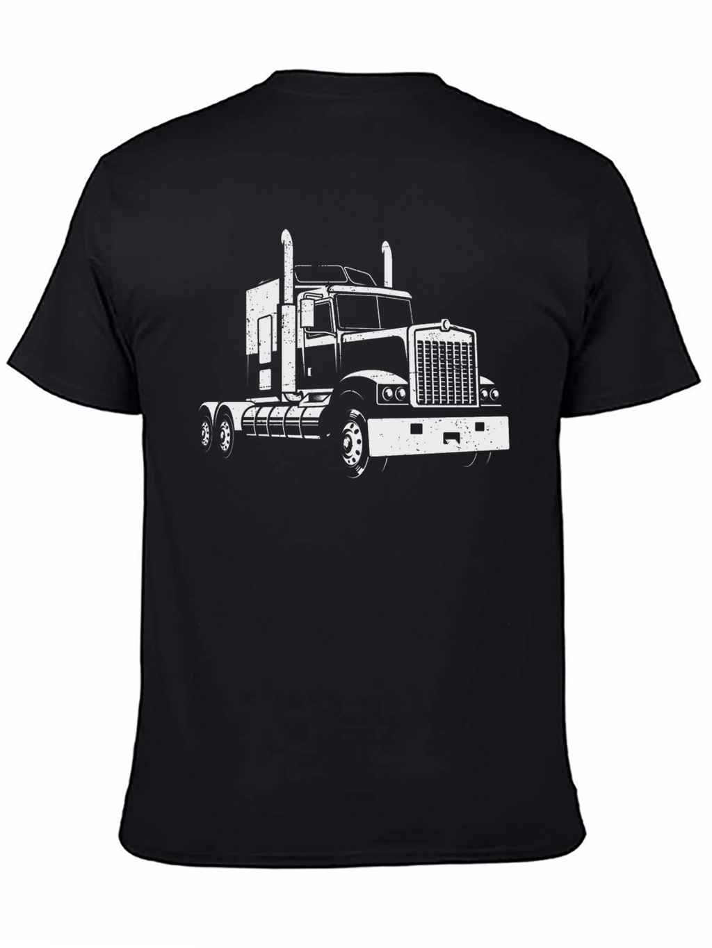 Truck Graphic Tee - Black Cotton Blend T-Shirt