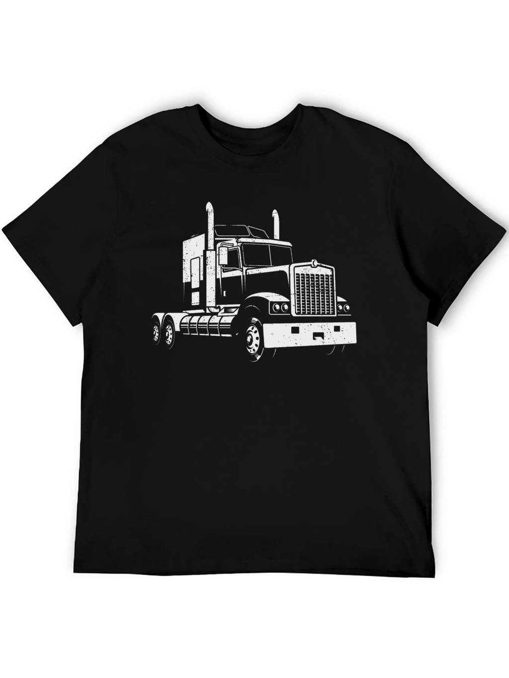 Truck Graphic Tee - Black Cotton Blend T-Shirt