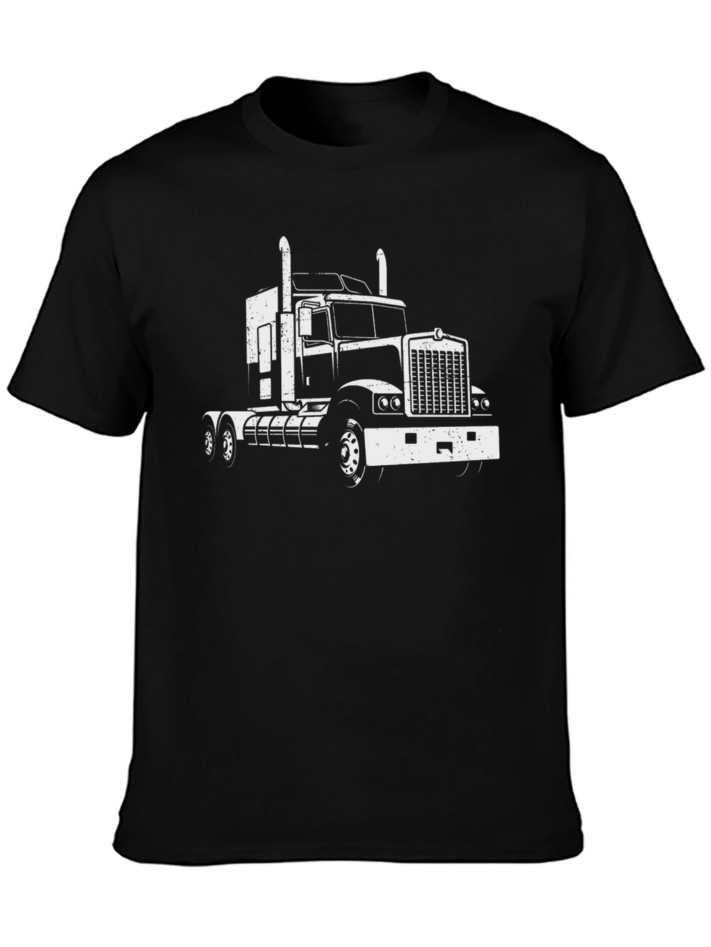 Truck Graphic Tee - Black Cotton Blend T-Shirt