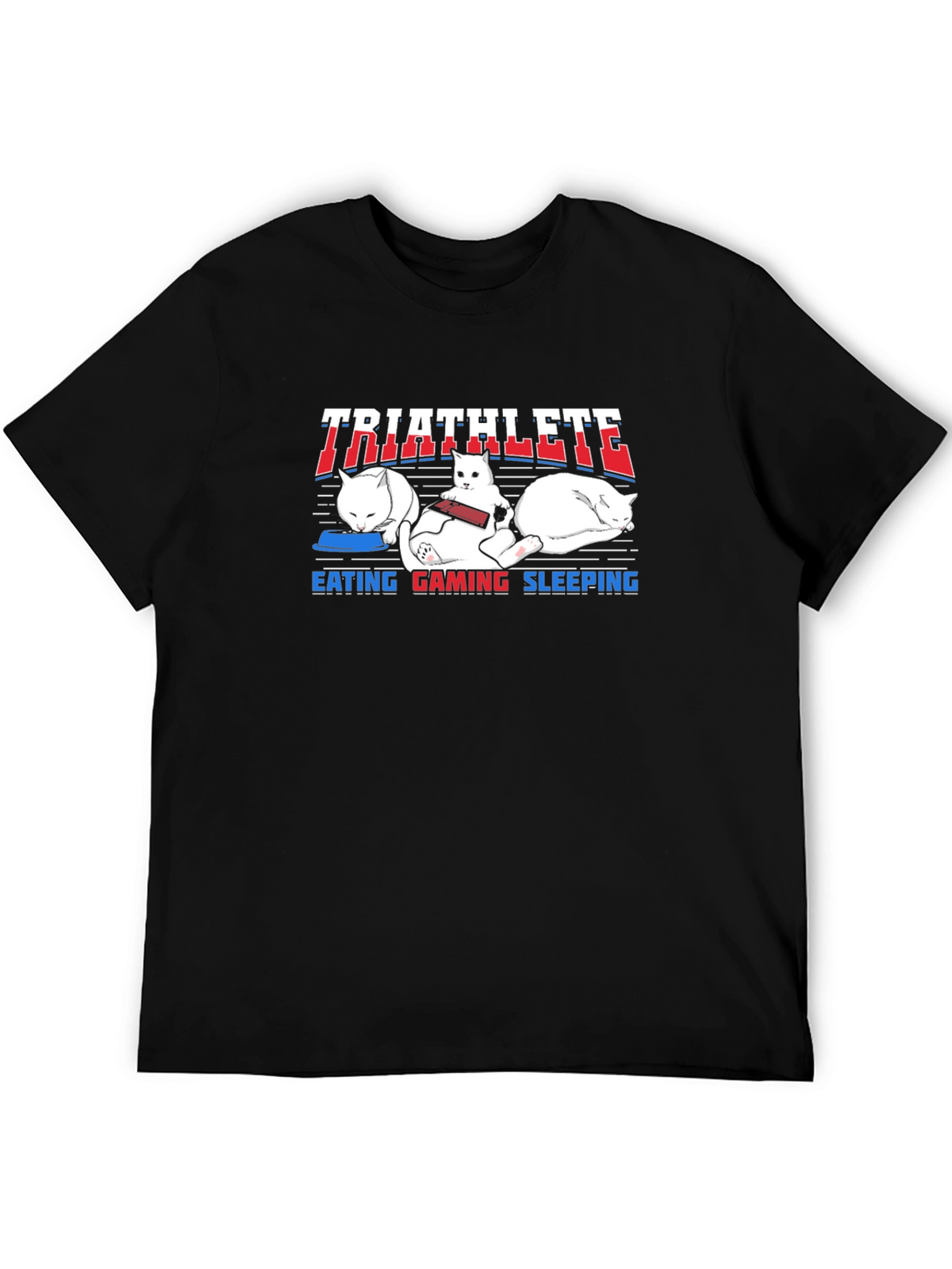 Triathlete Cat Lover T-Shirt Funny Cute Design