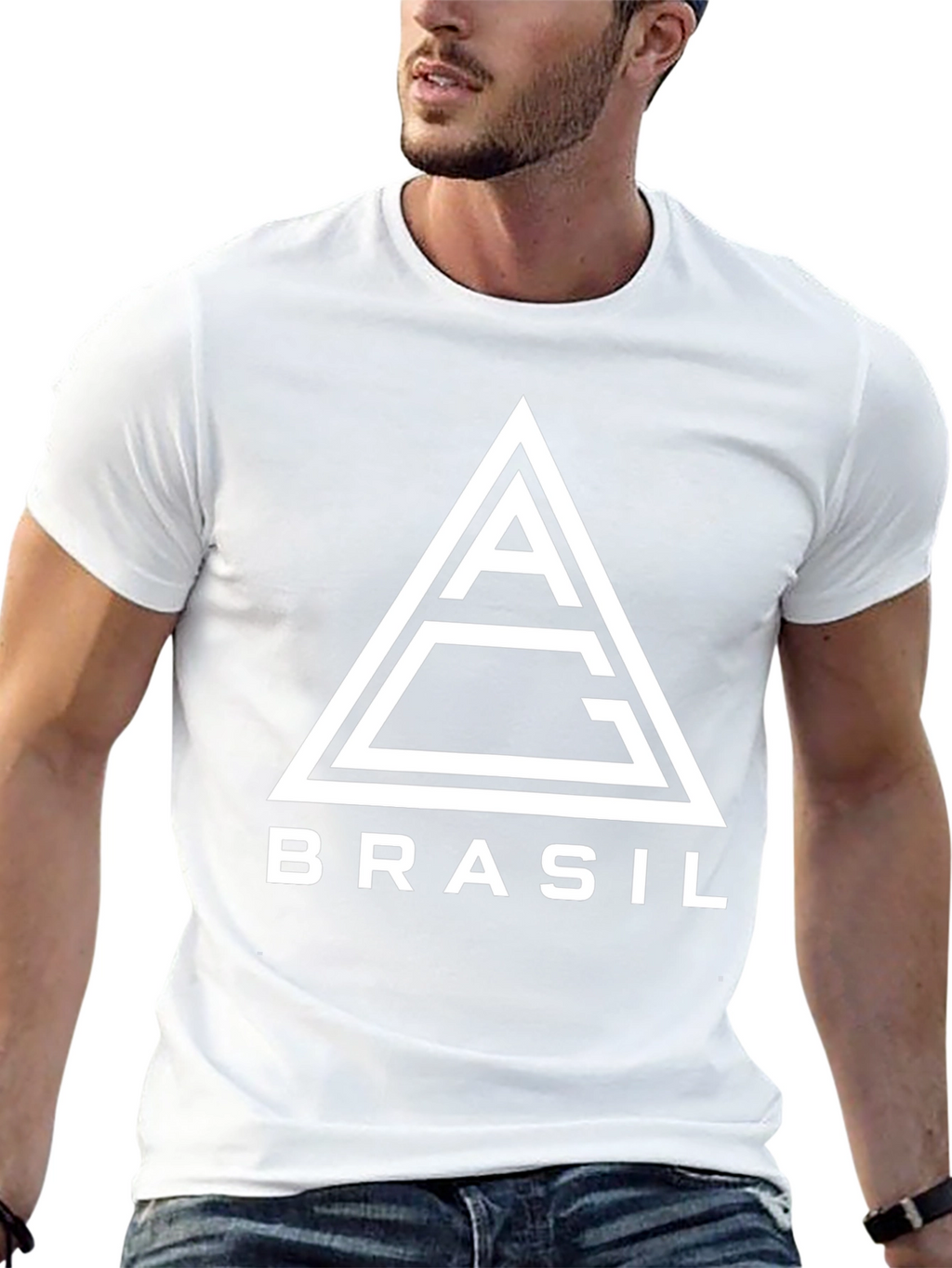 Brasil Graphic Tee: Modern Triangle Logo T-Shirt