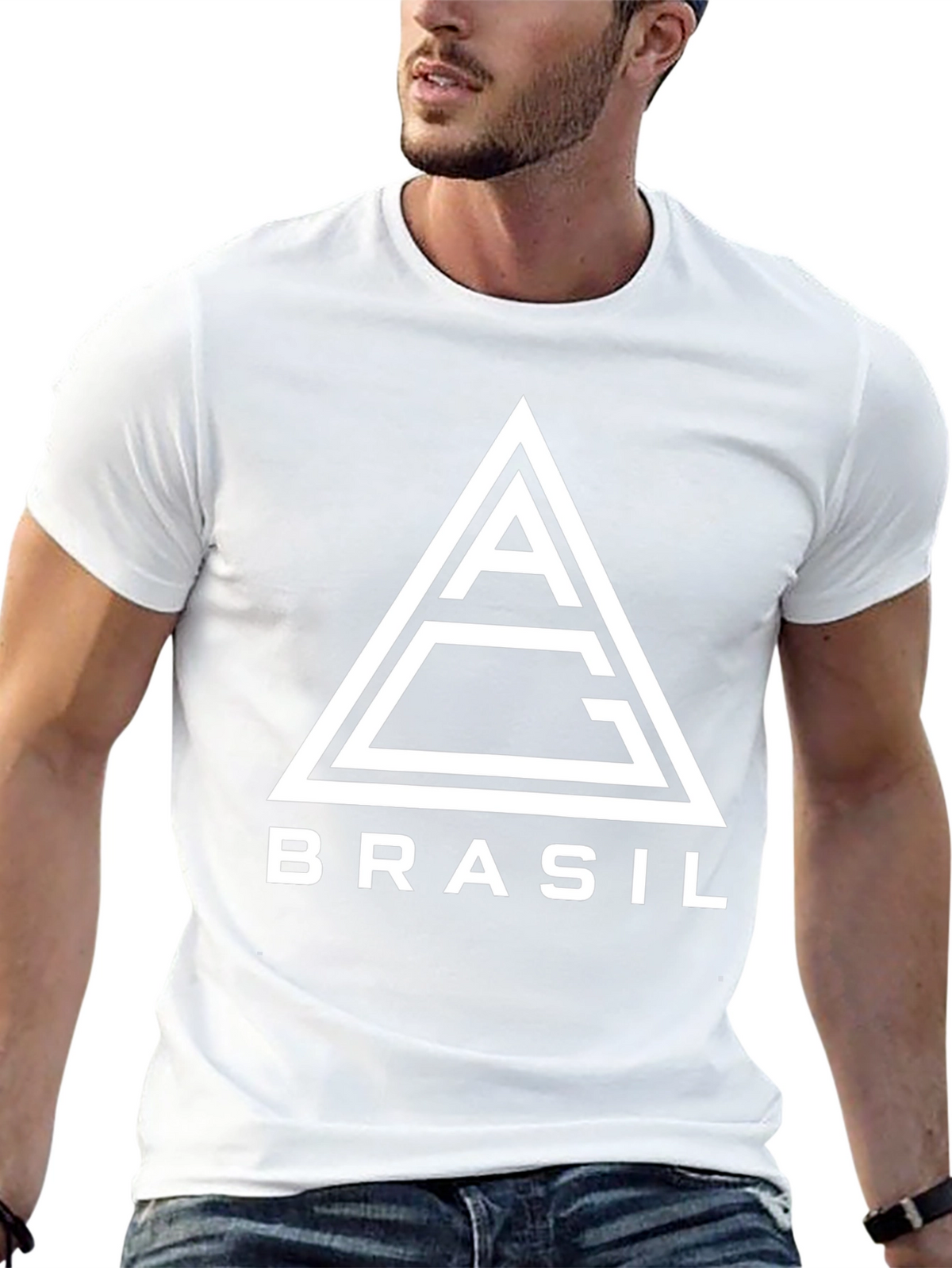 Brasil Graphic Tee: Modern Triangle Logo T-Shirt