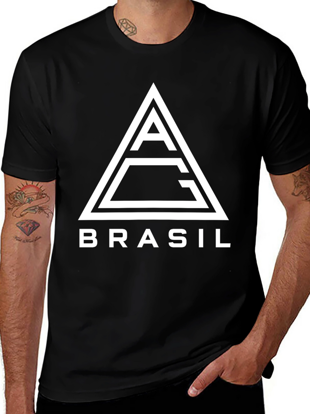 Brasil Graphic Tee: Modern Triangle Logo T-Shirt