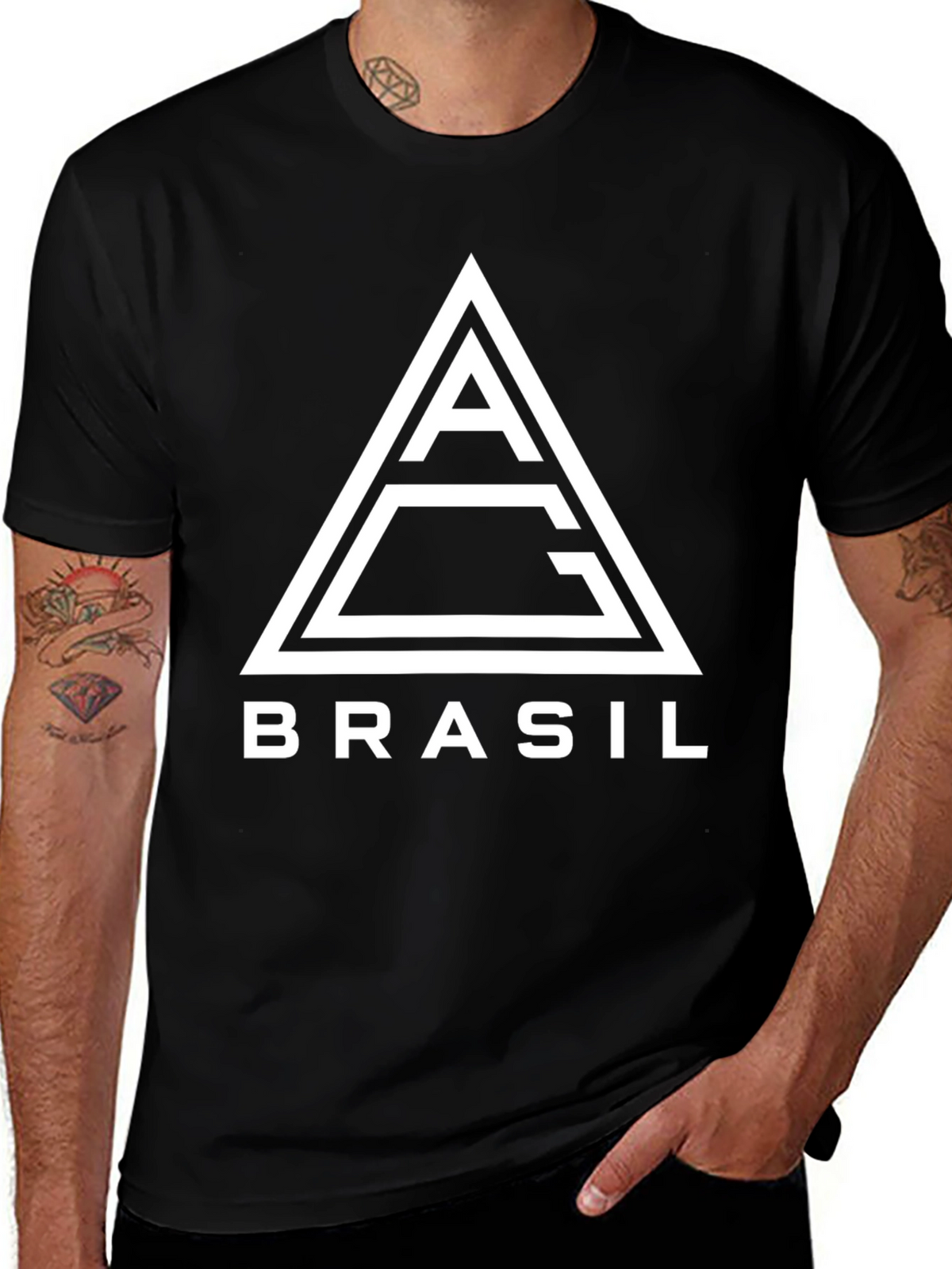 Brasil Graphic Tee: Modern Triangle Logo T-Shirt