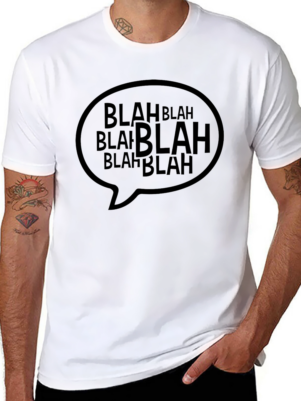 Blah Bubble Mens Black Graphic Tee