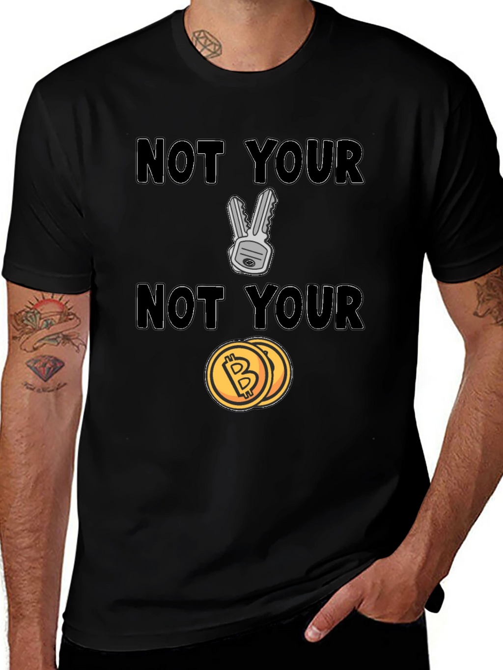 Not Your Keys Not Your Coins Bitcoin Crypto T-Shirt