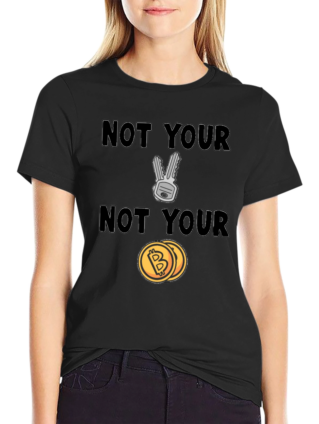 Not Your Keys Not Your Coins Bitcoin Crypto T-Shirt