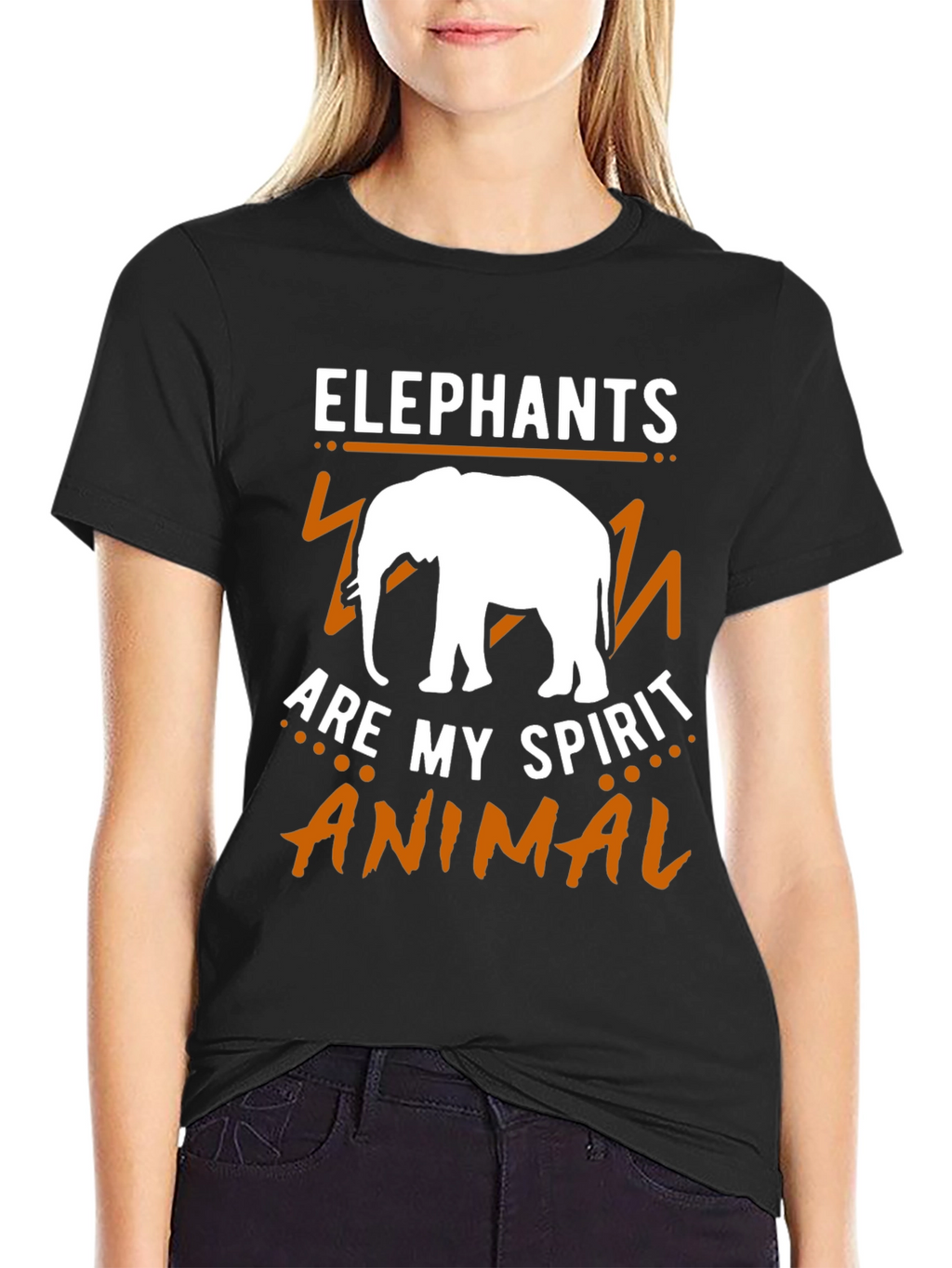 Elephant Spirit Animal Graphic Tee - Black Cotton Shirt