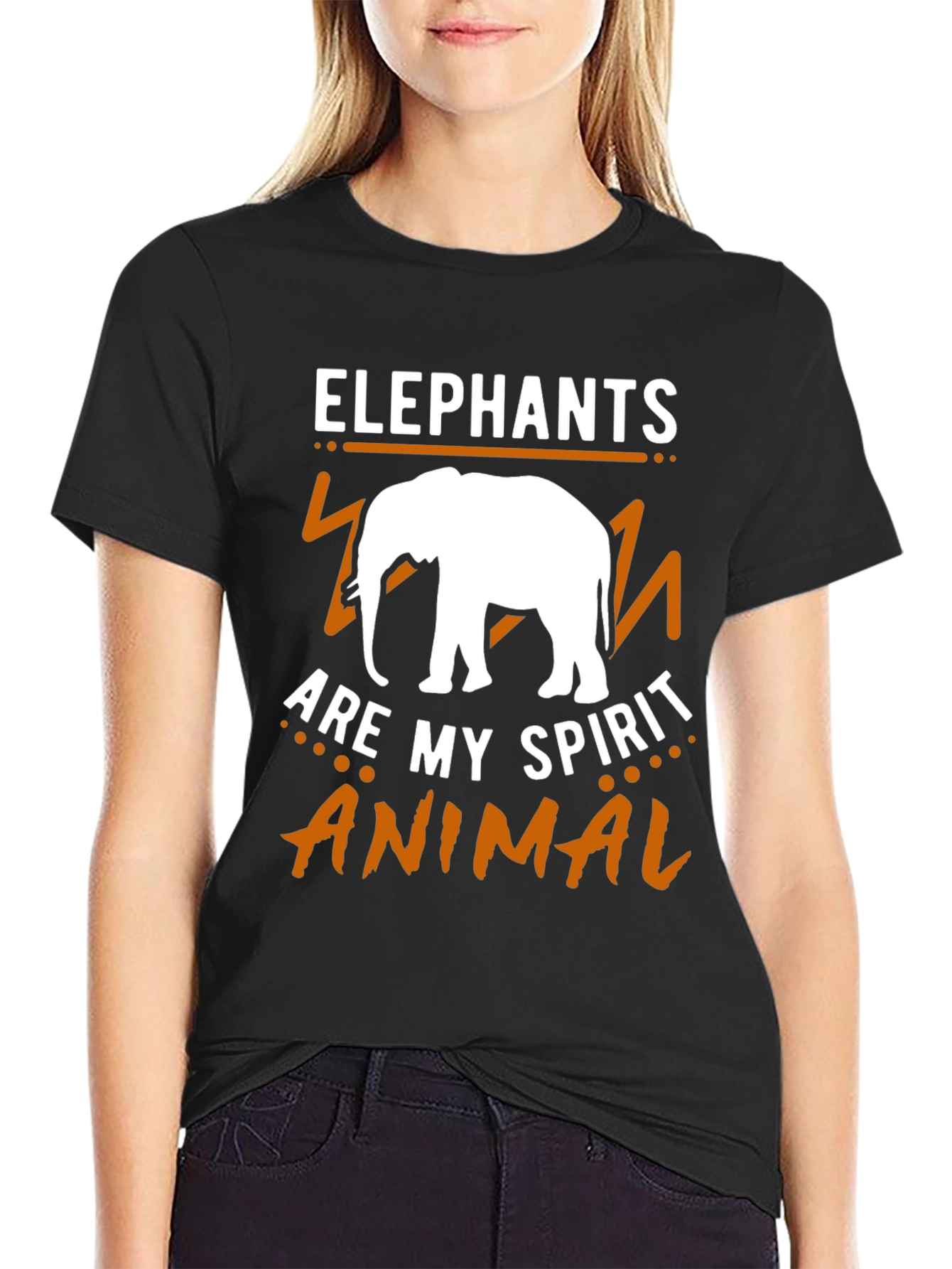 Elephant Spirit Animal Graphic Tee - Black Cotton Shirt