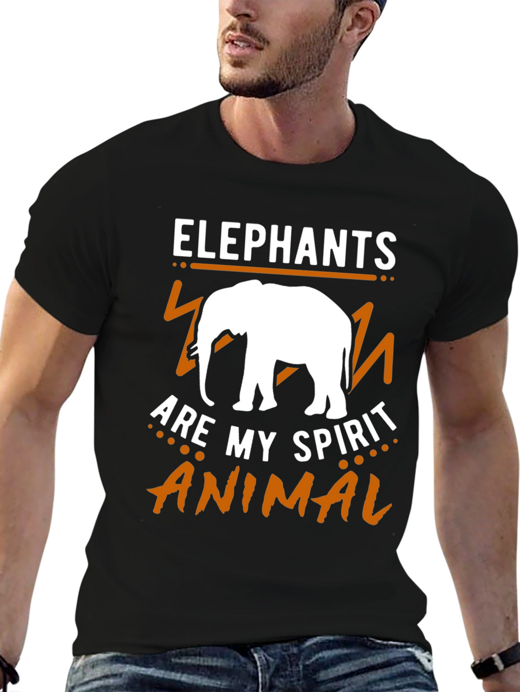 Elephant Spirit Animal Graphic Tee - Black Cotton Shirt