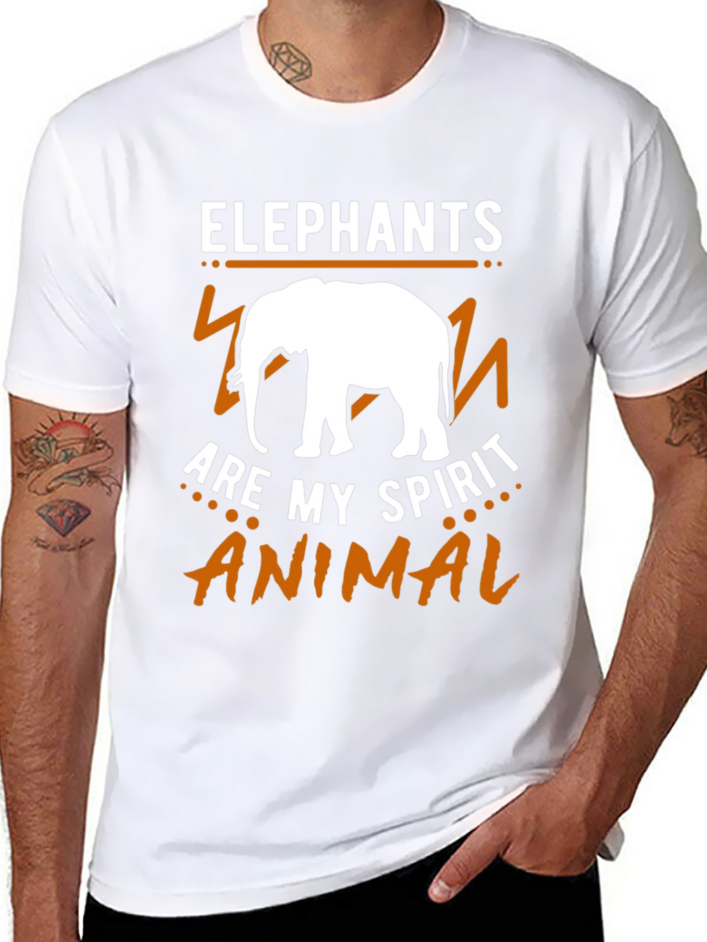 Elephant Spirit Animal Graphic Tee - Black Cotton Shirt